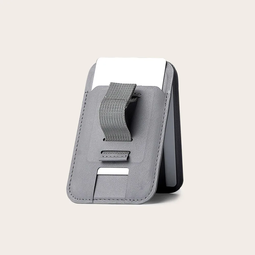 Wholesale id card holder stand wallet detachable leather magnetic mobile phone card holder