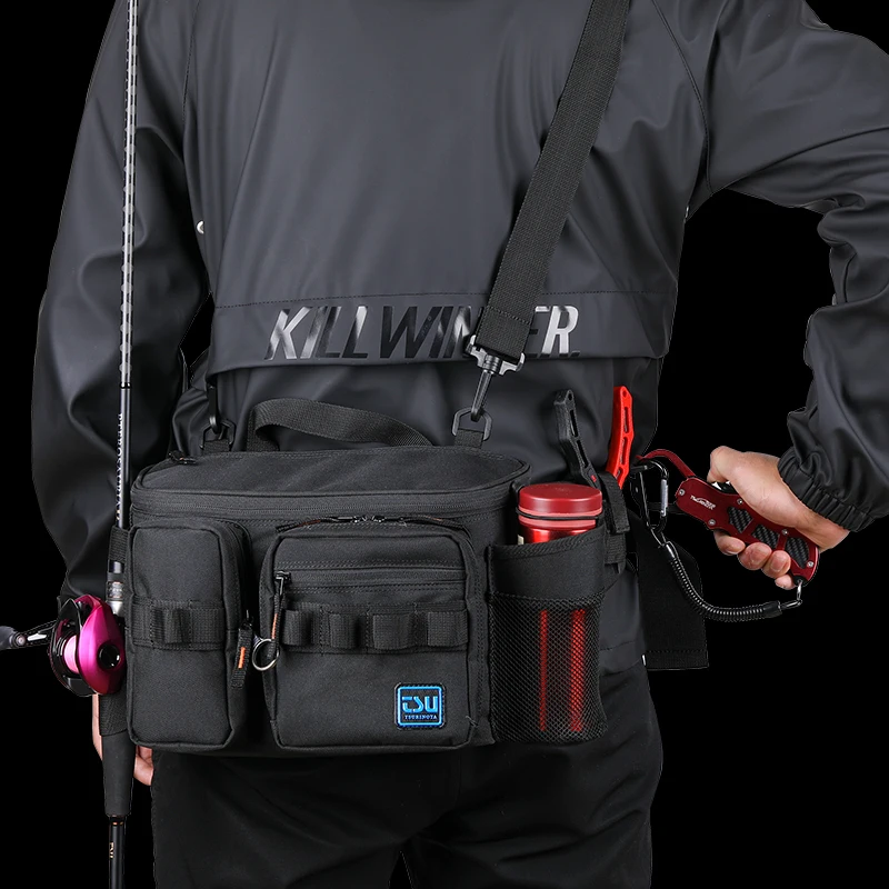 TSURINOYA Multifunction Fishing Lure Bag RX1911 Outdoor Large Capacity  Hip Bag Shoulder Bags Fishing Tackle Pack