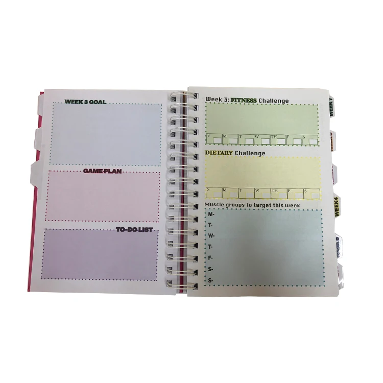 Print Weekly Hardcover Planner Agenda Daily  Organizer Planner Notebook Journal Printing Custom