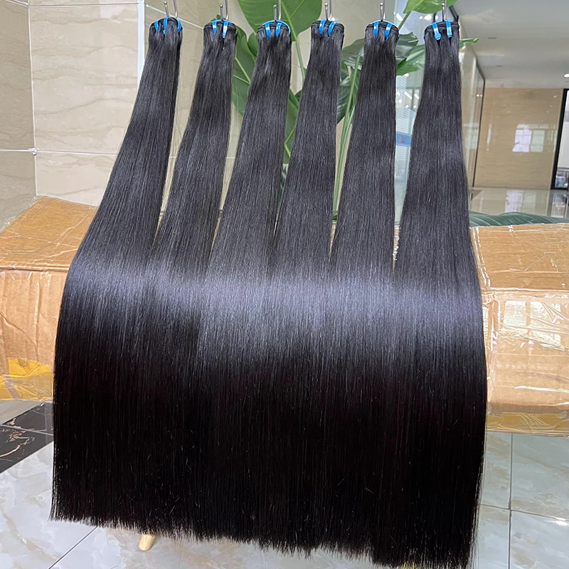 Wholesale Cheap Natural Hair Cuticle Aligned Raw Virgin Indian Double Drawn Bone Straight human hair Bundles
