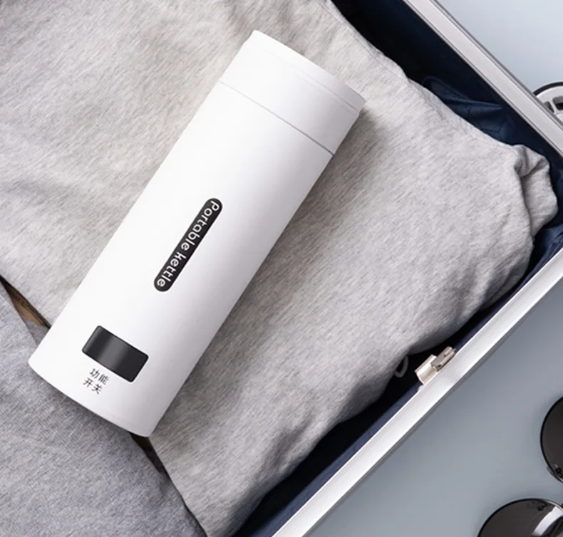 2023 500ML LCD screen multi function mini small stainless steel kettle electric portable boil heating hot water thermos tea cup
