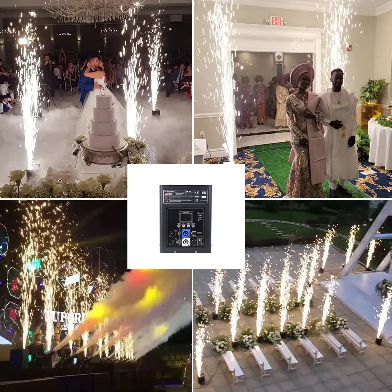 600W Wireless DMX Control Fireworks Fountain Cold Spark Machine for Wedding Stage Party