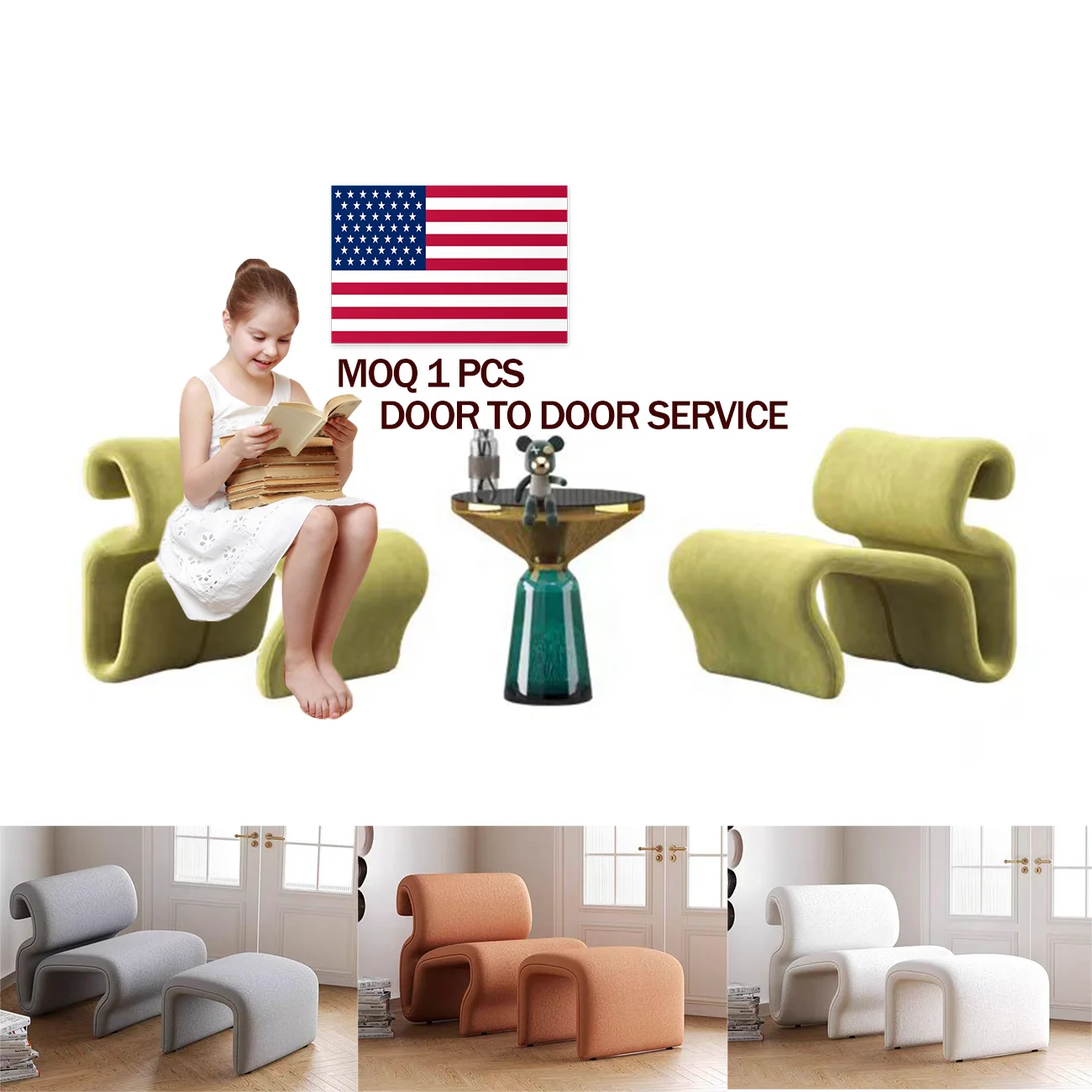 DONSUN Designer Abstract Lines Fold Jan Etcetera Bend Bendy Lounge Chair Fiberglass Profiled Lounge Chair