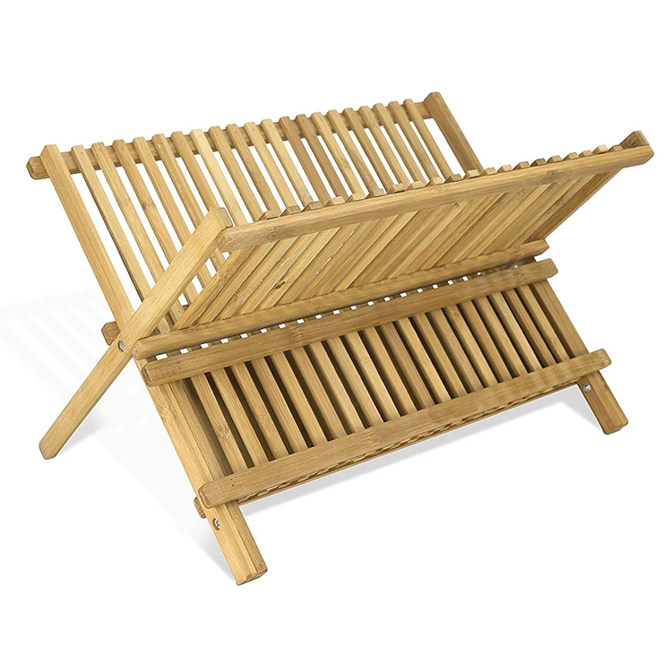 Wholesale Natural Drying Draining Dish Rack Bamboo Dish Rack