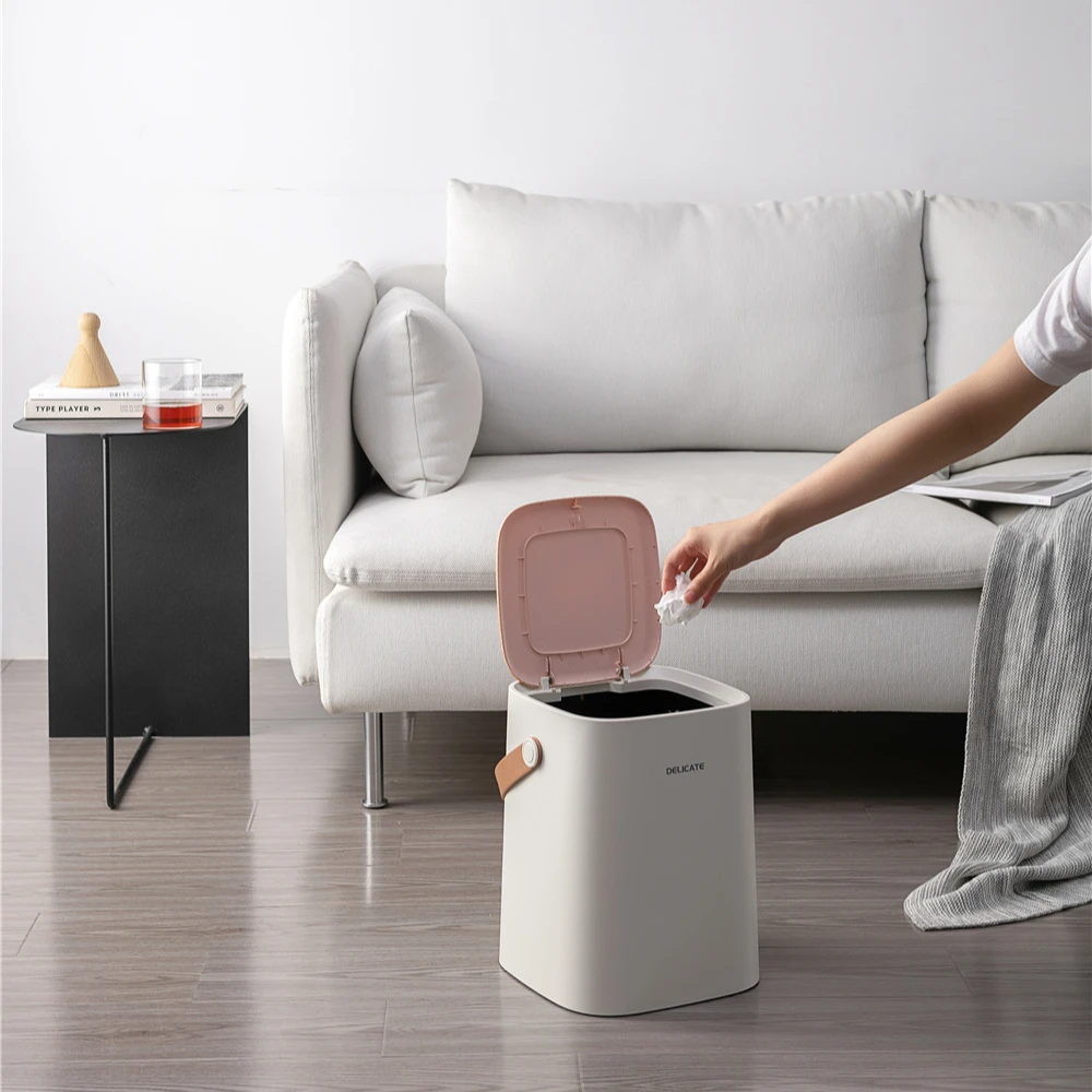 Wholesale Home Household Office Plastic Dustbin Garbage Trash Can with Lid Bathroom Garbage Can with Press