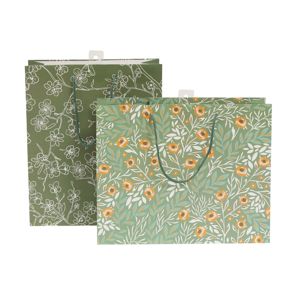 10 Kg Flour Floral Printed Brown Summer Straw Tropical Paper Gift Square Hand Shopping Bag With Your Own Logo Wedding Bag Shinny