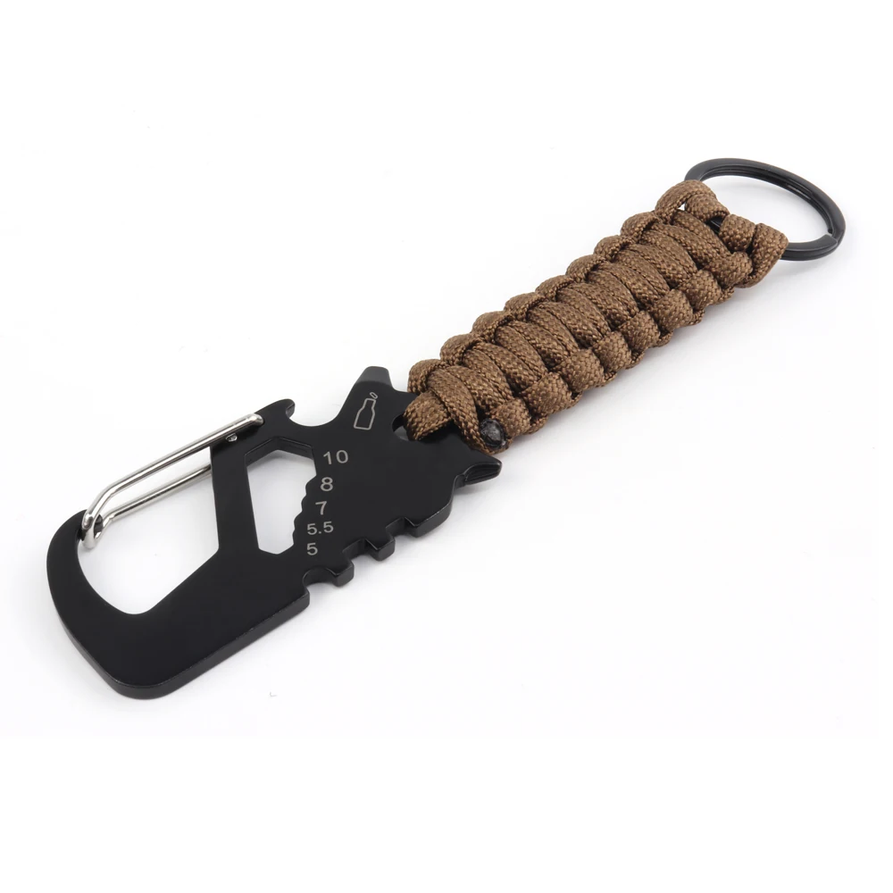 Hot sale Multi purpose stainless steel carabiner clip keychain climbing hiking carabiner With paracord