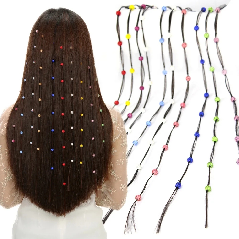 Wholesale Shiny bling bling hair accessories hair extensions hair blings with rhinestones ball