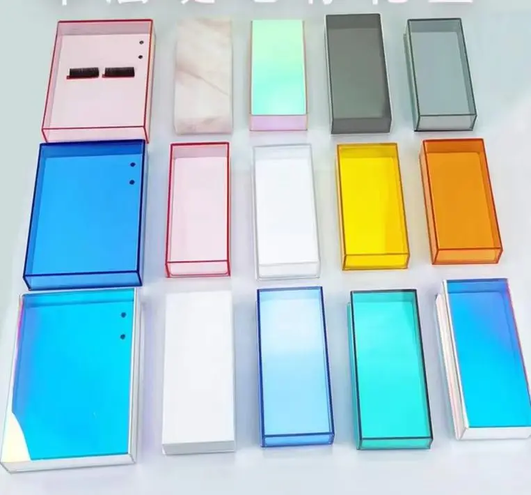 Wholesale Custom Logo Mul-color Lash Acrylic Pallet Eyelash Glue Palette New Eyelash Holder Storage Box With Cover