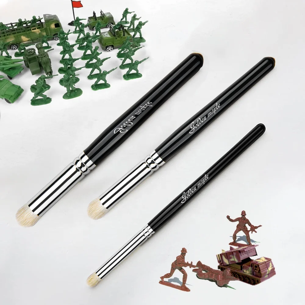 Manufacturer Quality Art Paint Brushes Miniatures Model Tabletop Roleplaying Wooden Animal Hair Paint Drybrush Black Set