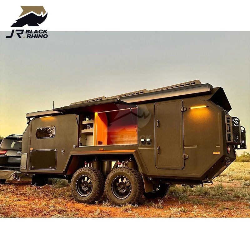 Top factory manufacturing camper trailer offroad camper caravan motorhome caravan off road caravan  with accessories