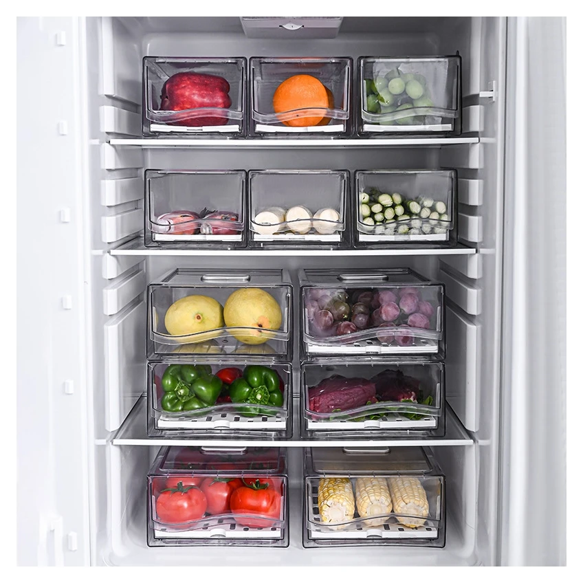 Refrigerator Kitchen Organizer Food Container Transparent Storage Box