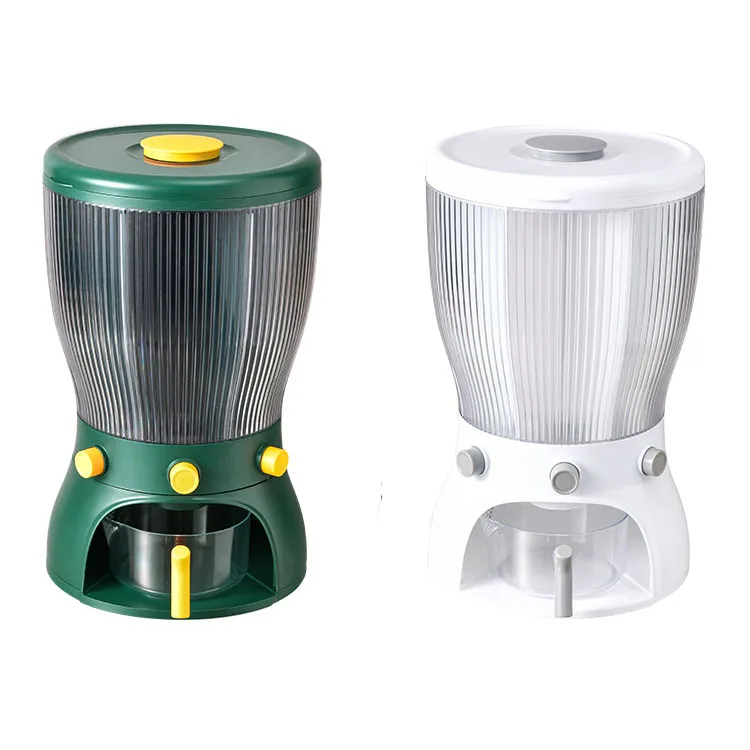 Hot Selling Rice Dispenser Grain Storage Container Plastic 10 KG Rotating Cereal Dispenser