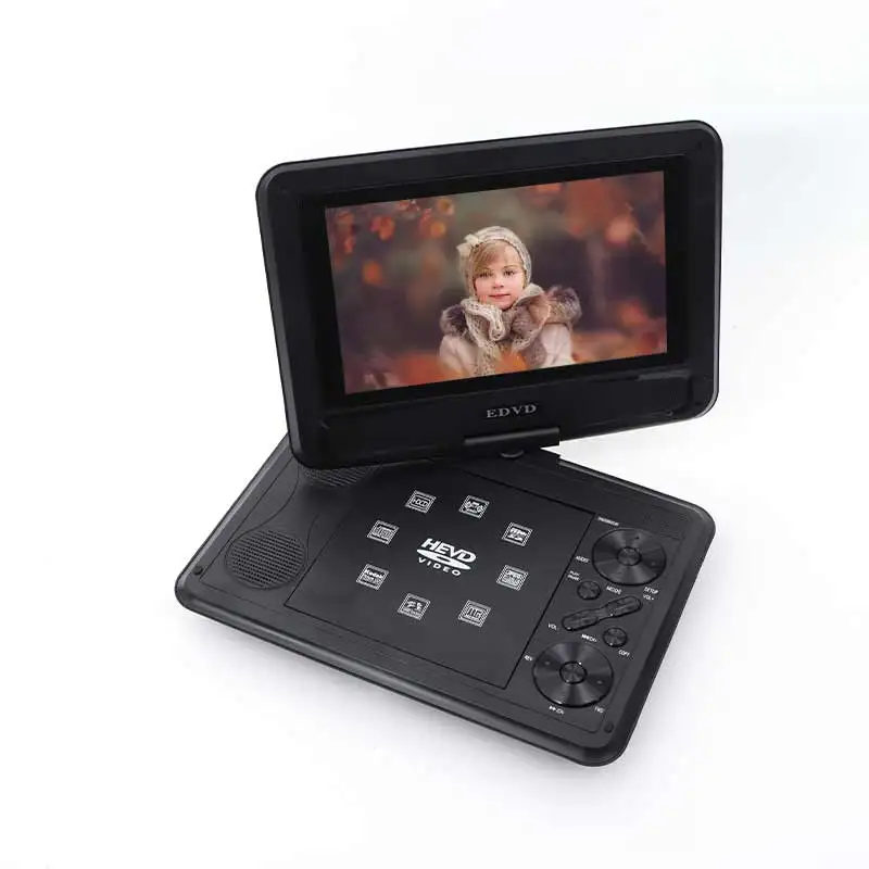 Wholesale Portable DVD Player 9.5 inch Screen rechargeable Battery TV USB Portable DVD Player