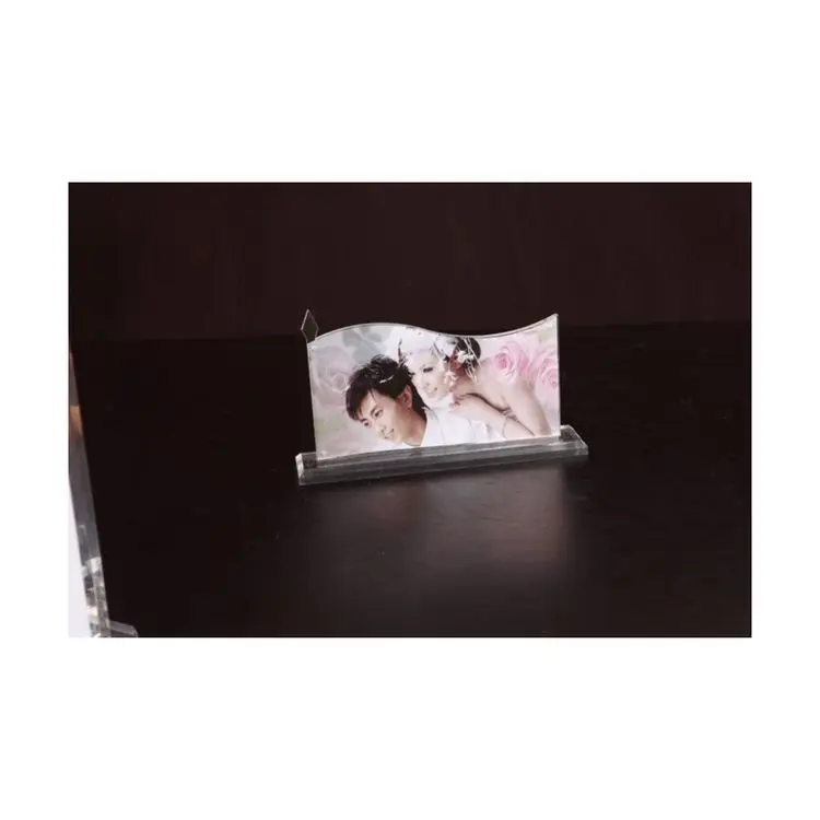 Factory Lower Price Promotional Double Sided Crystal Transparent Three-dimensional Swinging Table Acrylic Magnetic Photo Frame