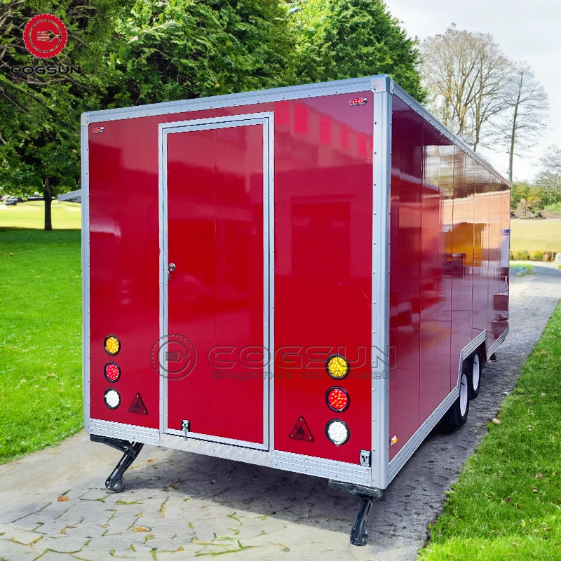 Mobile Street Food Trailer with Full Kitchen Ice Cream Setup and Food Truck