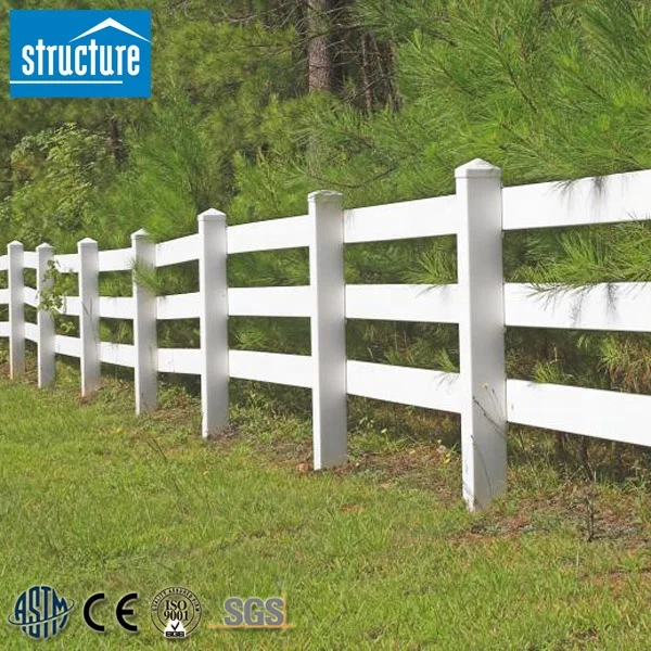 PVC post and rail fence for wholesale