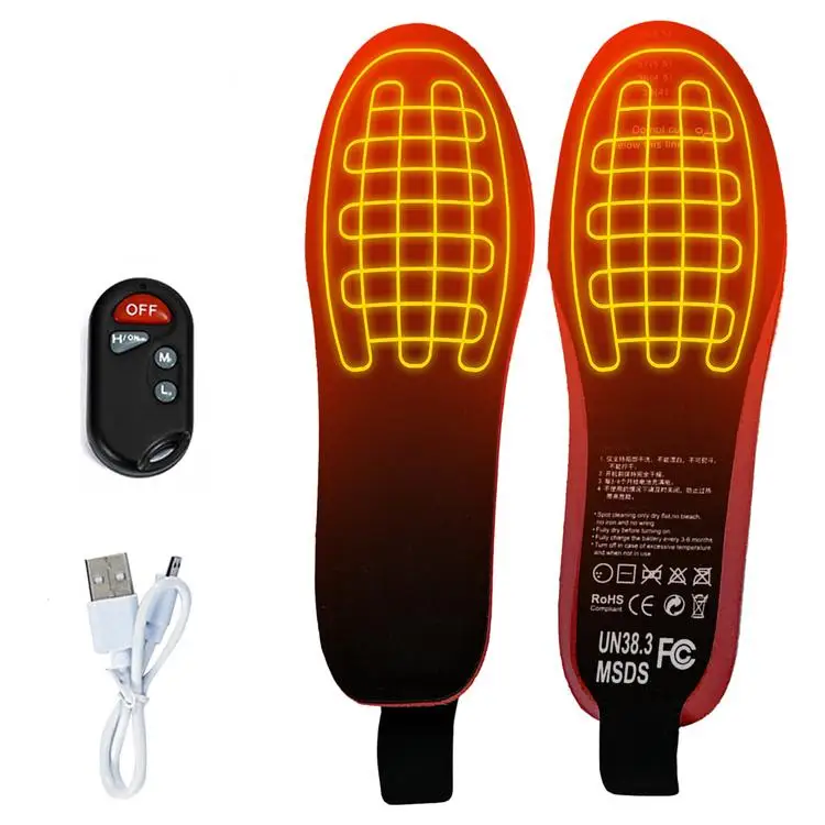 
Rechargeable Heated Insole with Remote Control Foot Warmer Lithium battery rechargeable electric heating insole 