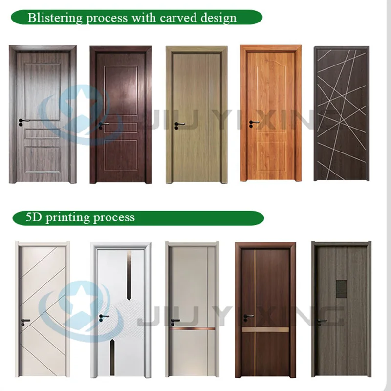 Jiuyixing Factory Price WPC Door Wooden Design Interior Doors Assembled Door Popular In Middle East