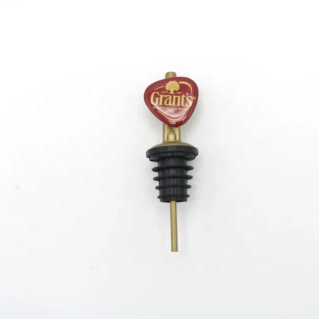 Bar Gold Plated Stainless Steel Olive Oil Vinegar Wine Bottle Liquor Speed Spout Pourer Dispenser With Customized Epoxy Logo