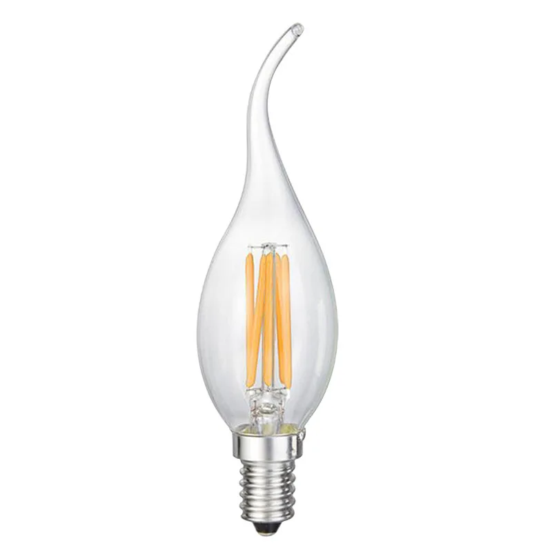 C35T 4W LED Filament Candelabra Bulb, Dimmable, LED Candle Bulb, E12