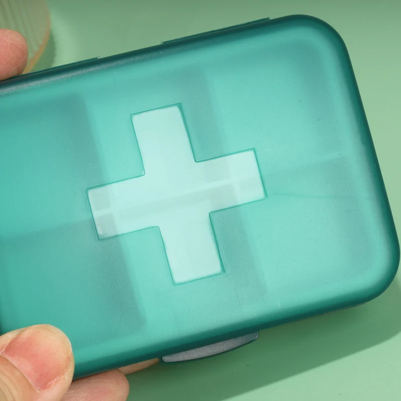 Custom Square 6 Compartments pill organizer weekly pill box plastic tablet box Travel pill case medicine box Household Products