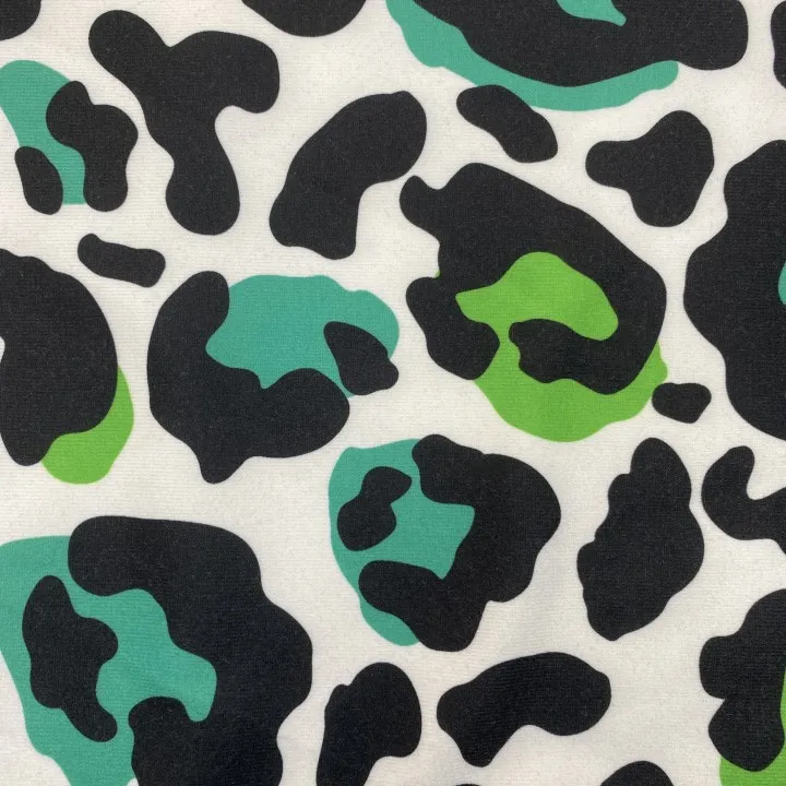 2022 New Arrival Hot Sale Wholesale Green Cow Digital Printing Polyester Fabric for Clothes