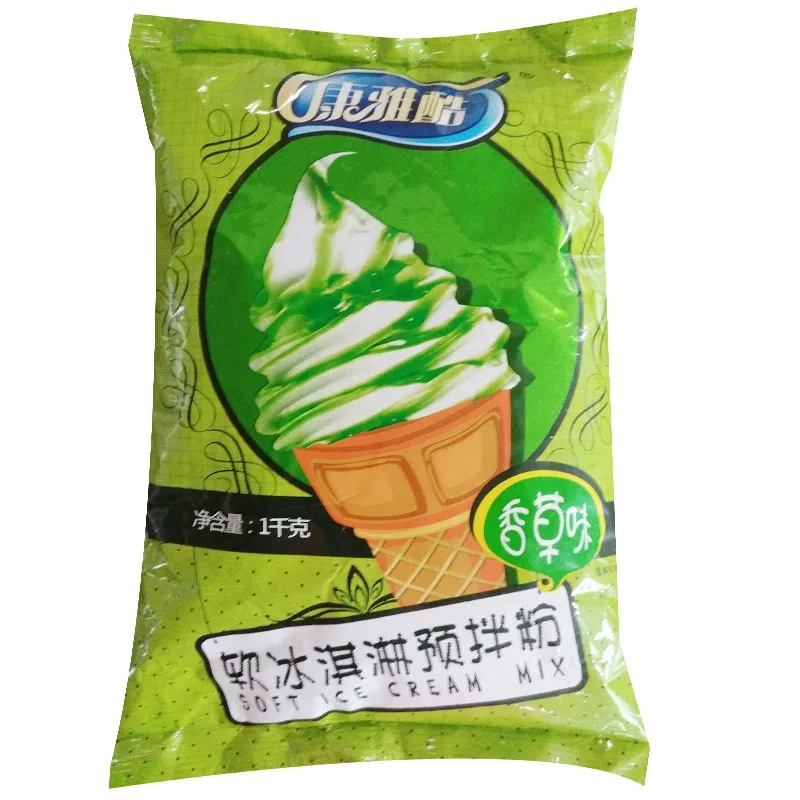 1kg Koonyaku Halal ISO Added Packaged in Box Bag Milk Vanilla Taro Strawberry Flavored Soft Ice Cream Pre-Mixed Powder Rolls