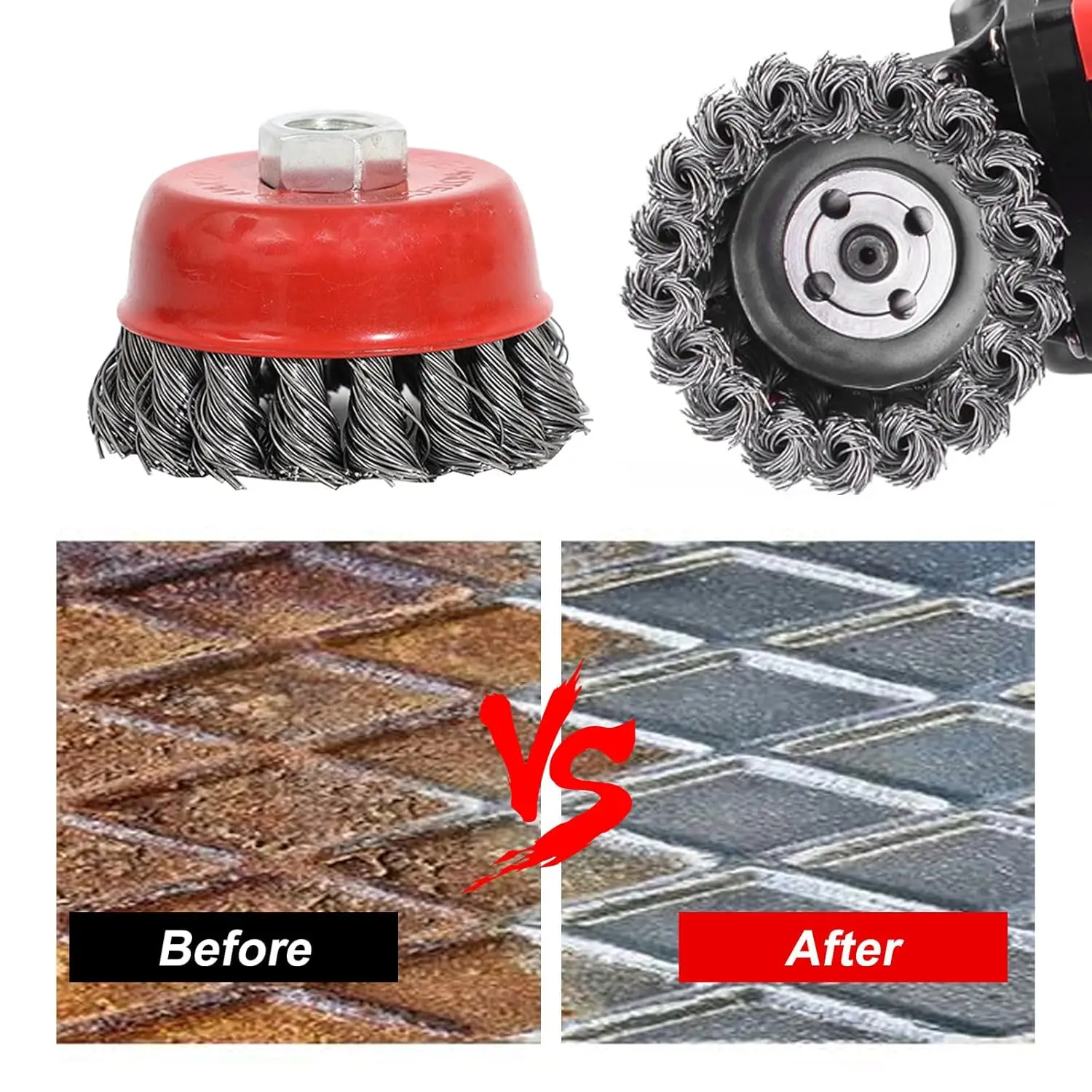 Easy to install 100mm High Quality Twist Knotted Steel Wire Brush Carbon Steel Wire For Grinders used to Grinding