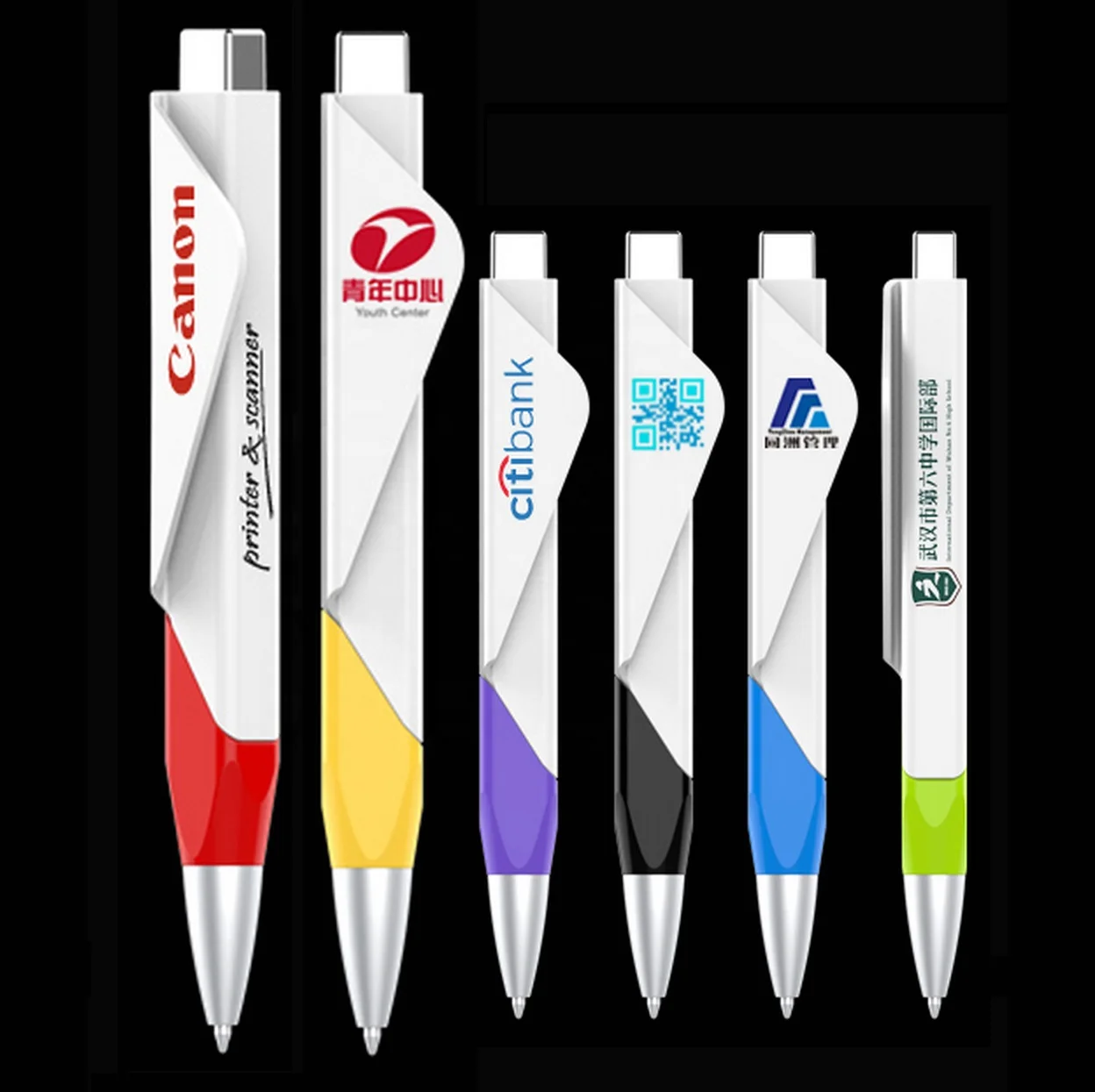free samples wholesale advertisement  printed logo  folded  big clip shaped pens