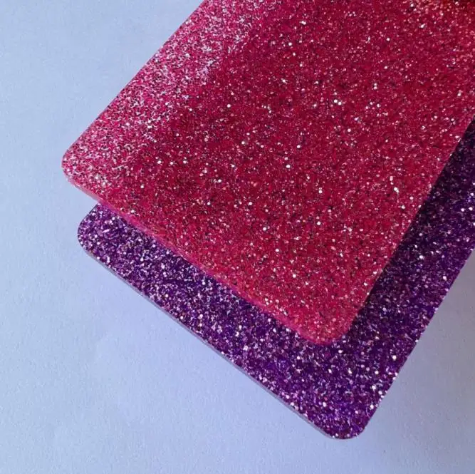 Chinaplas customize 4 X 8 mixed color glitter sparkle plexi glass board MMA acrylic sheet