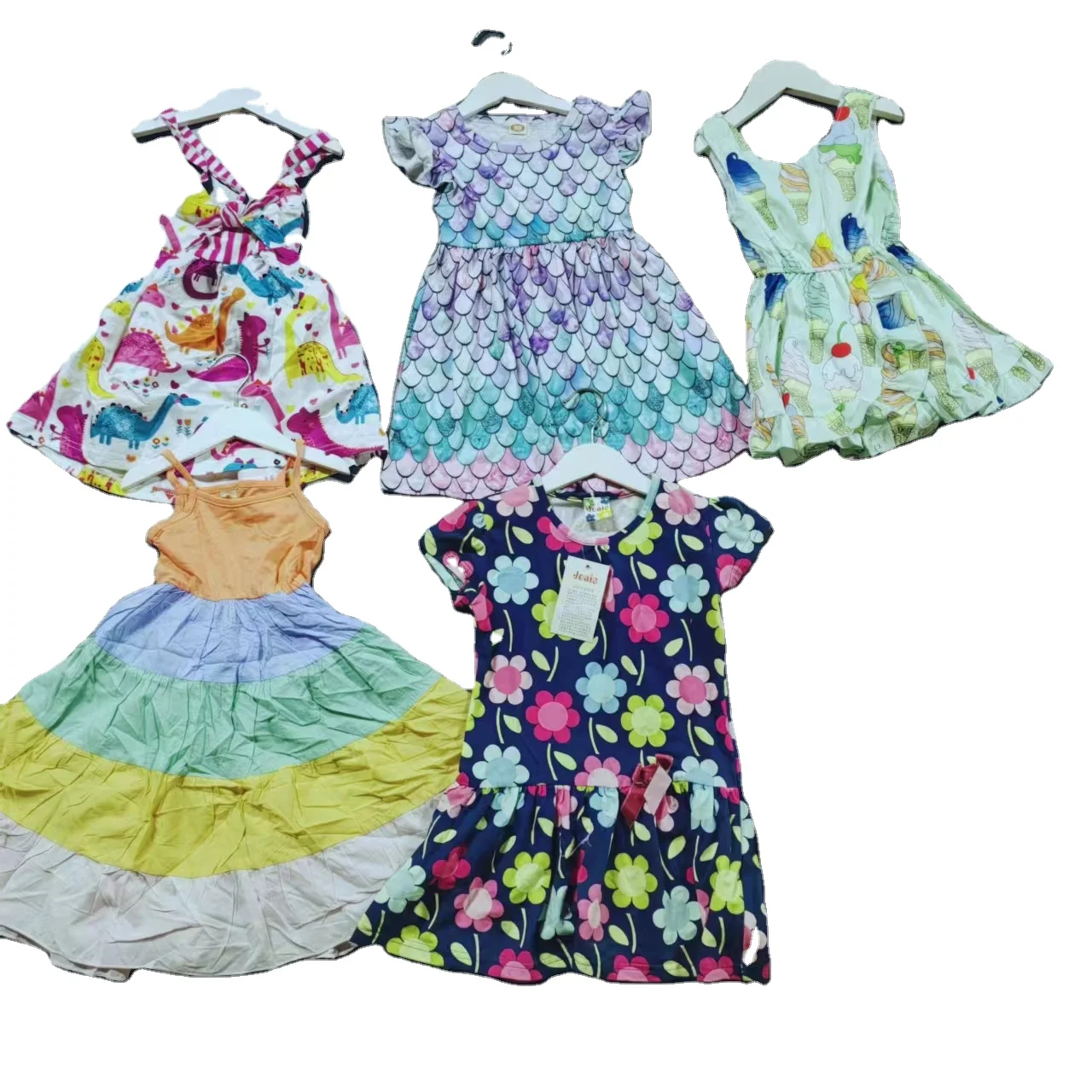 Girl baby dress girl summer dress new girl jacquard vest suspender top dress overrun