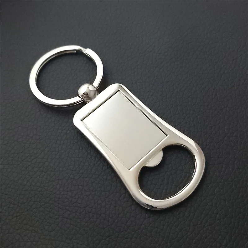 Bottle Opener Keyring Zinc Alloy Beer Bar Tool Beer Opener Keychain Custom Logo Blank Metal Key Chains