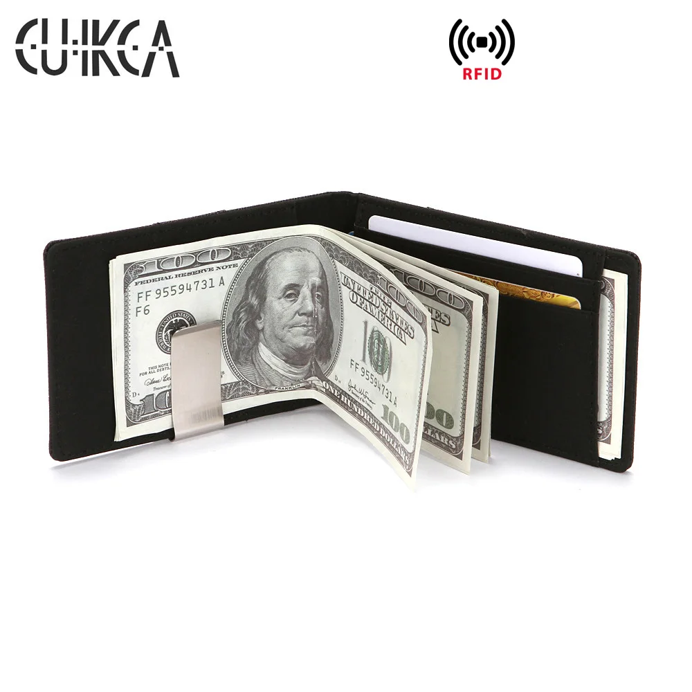 HF070 CUIKCA Южная Корея Стиль RFID зажим для денег из нержавеющей стали тонкий кошелек ультра-тонкий карманный бизнес ID Кредитная карта