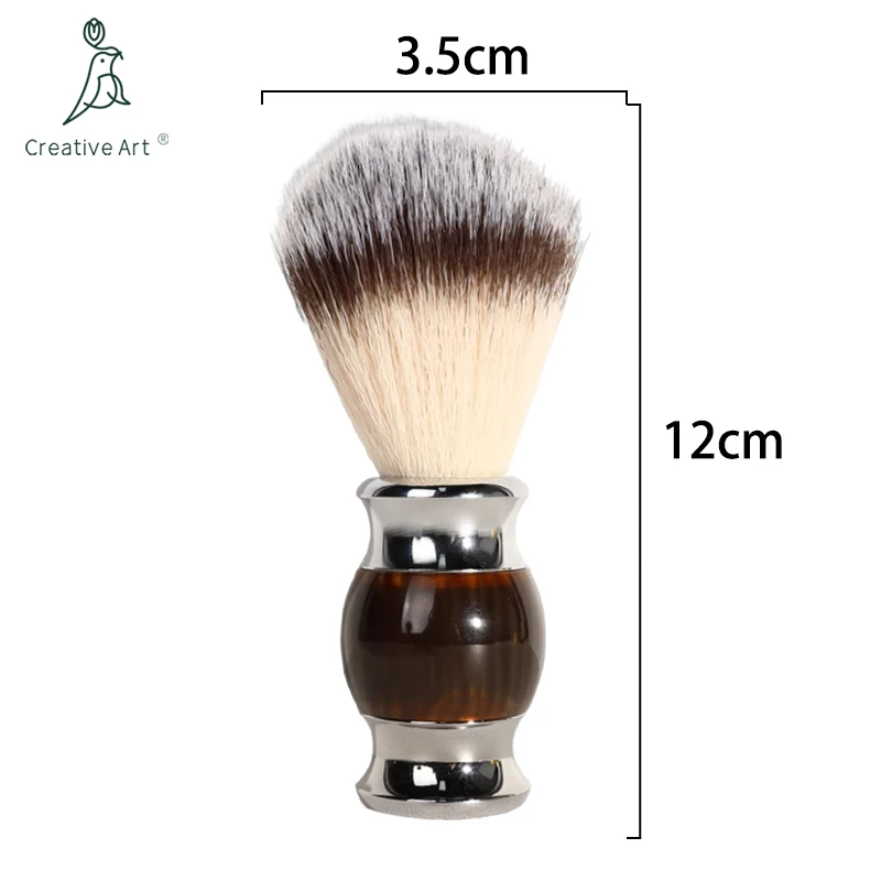 Cheap price Manufacturer Metal Resin synthetic hair knot small black Soap Double Edge Straight Shaving Razor