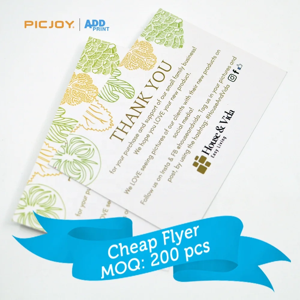 A6 size thank you card double sided printing