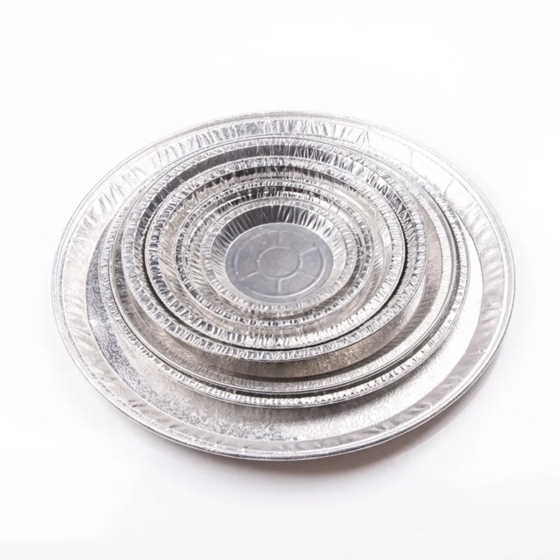 9-Inch Silver Food Grade Aluminium Foil Pans Disposable round Pie Plates for Household Use Food Packing Foil Containers