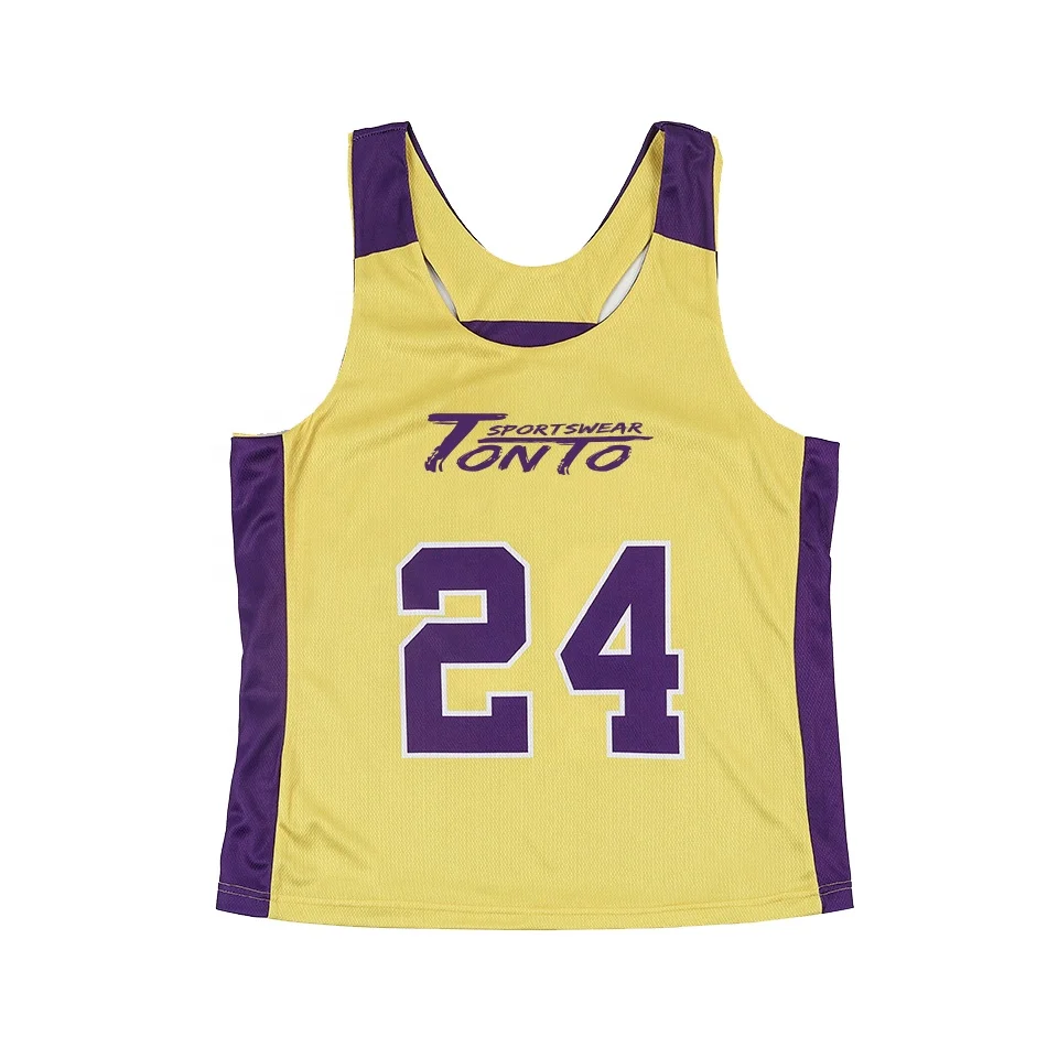 Custom made women reversible cheap dye sublimation printing lacrosse pinnies uniforms