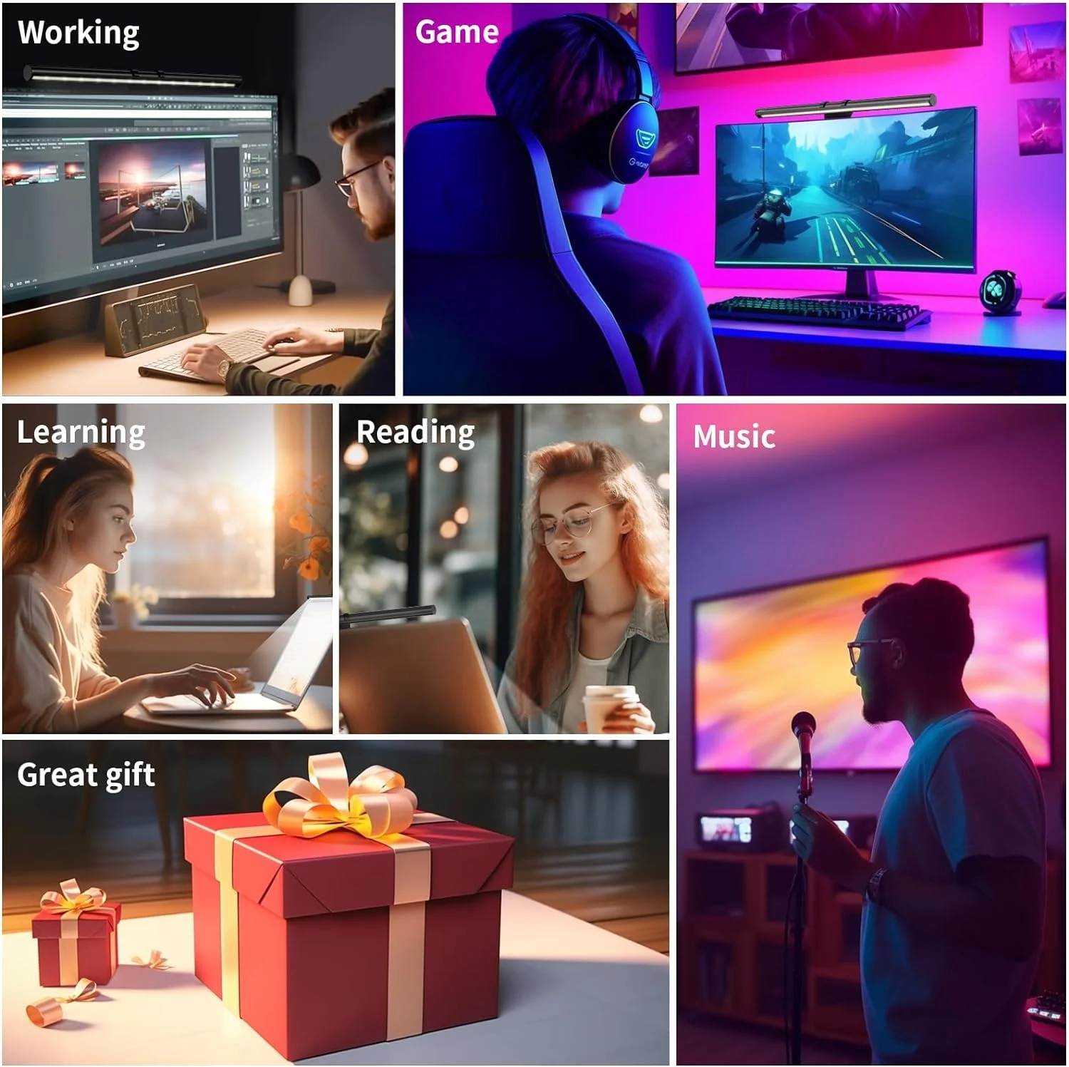 Уход за глазами бесступенчатое затемнение usb компьютерный монитор лампа RGB smart pc светодиодный экран бар свет