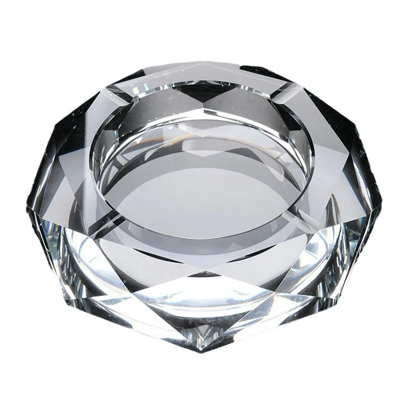 European High-End Boutique Crystal Ashtray Creative Octagonal Glass Design Logo Portable Metal Ashtray-Wholesale Order Welcome!