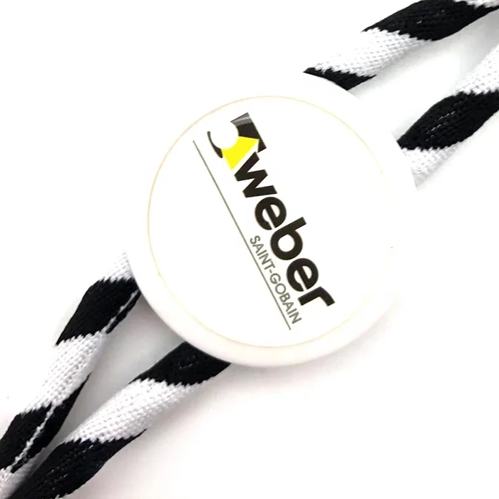 OEM custom country flag logo epoxy sticker round rope with circular adjusting button neck lanyard