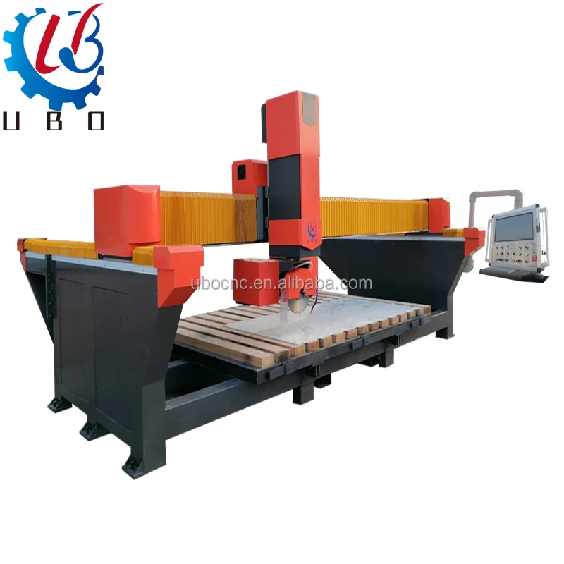 UBO cnc маршрутизатор резьба по камню 3d 5 оси мост пила гранит с 87 градусов поворотный стол