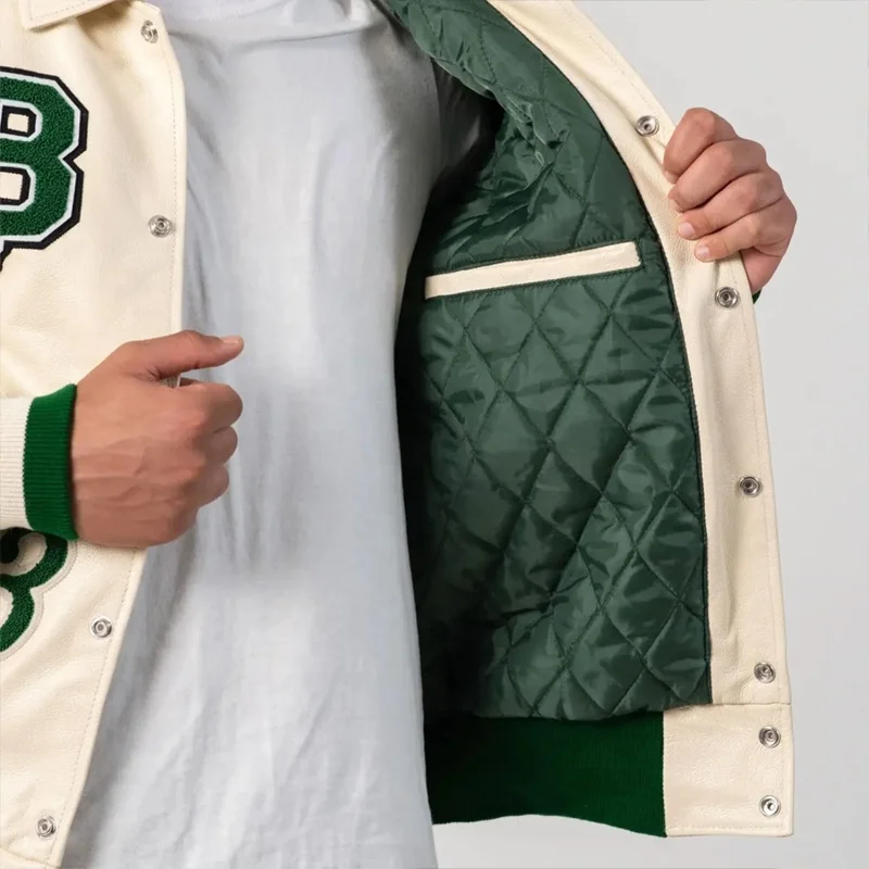 Custom Size Logo Letterman Jacket Mens Fleece Casual Patchwork Cropped Baseball Varsity Jackets