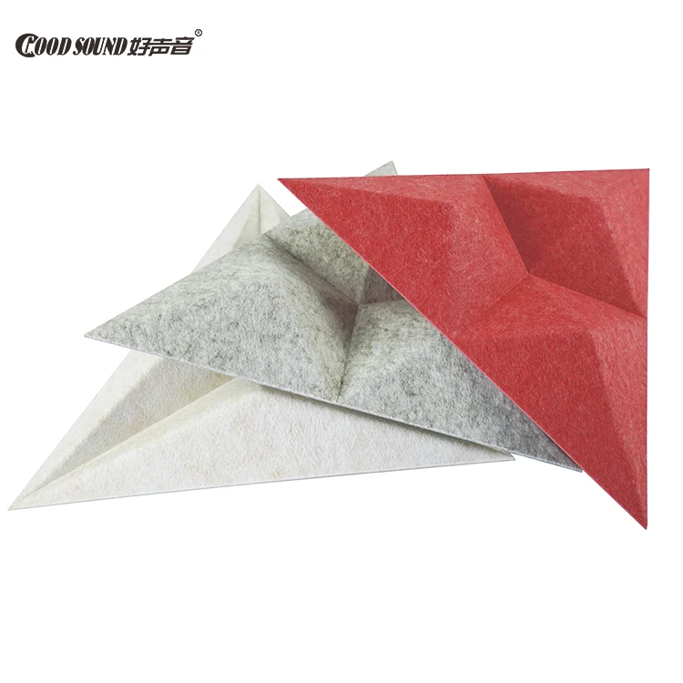 GoodSound 100% Polyester Fiber Triangles Acustic Board Cinema Acoustic System 9mm 3D Sound Proof material Wall Panels