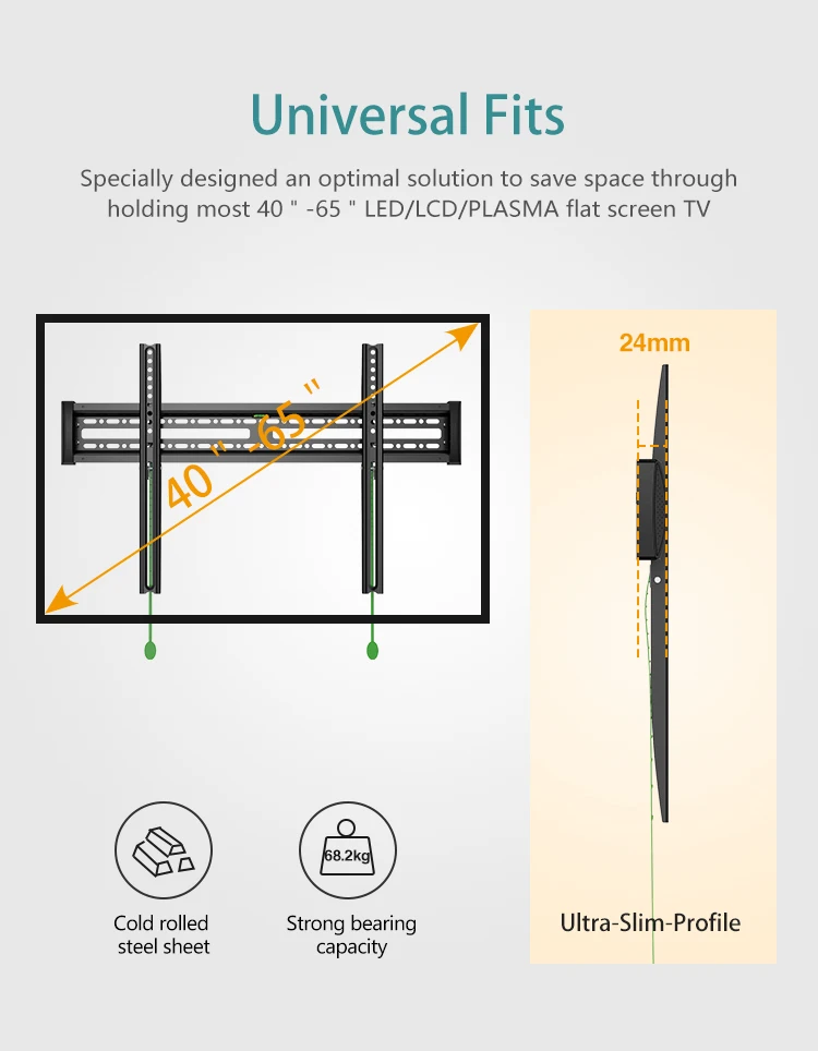 KLC E3 fixed tv supporter led lcd pdp flat panel tv wall mount rack monitor