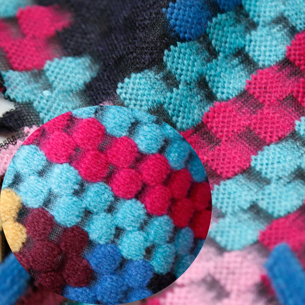 Lady Big Size Warp Scarf New Designed Wool Blended Color Blocked Shawl With Tassel Long Shawl With Fur Trim