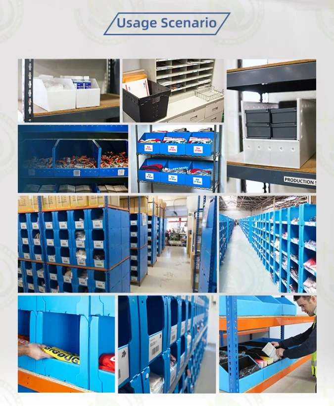 Warehouse Tool Hardware Storage box Picking stackable Stacking Hanging PP Corrugated Plastic shelf Storage Bin Part Bin pp sheet