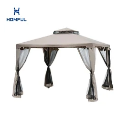 3x3M Metal Gazebo Garden Outdoor 2-TierRoof Marquee Party Tent