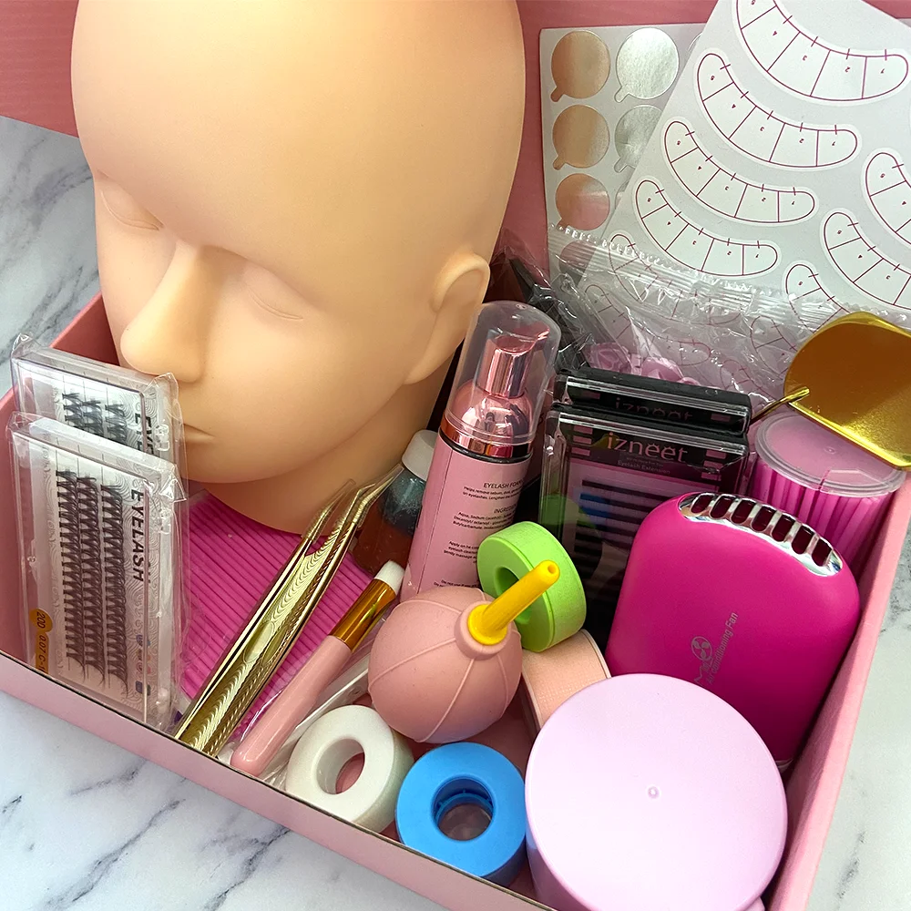 eyelash extension training kit eye lash kit lashkit custom Starter set for eyelash beauty makeup tool salon bag lash kits