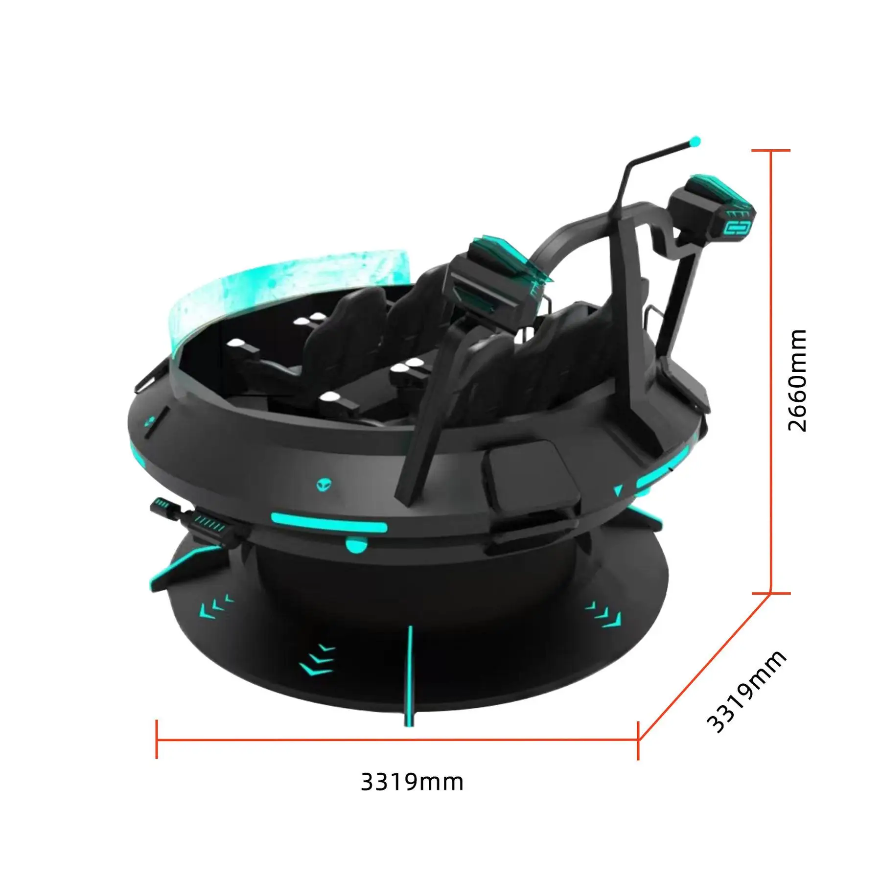 Indoor Amusement Park Virtual Reality 360 Rotating Chair 5 Seats Cinema Flying Shooting Game Simulator